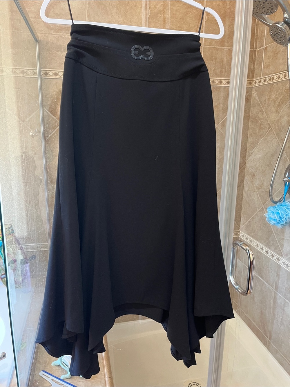 Escada Black Asymmetrical Midi Skirt